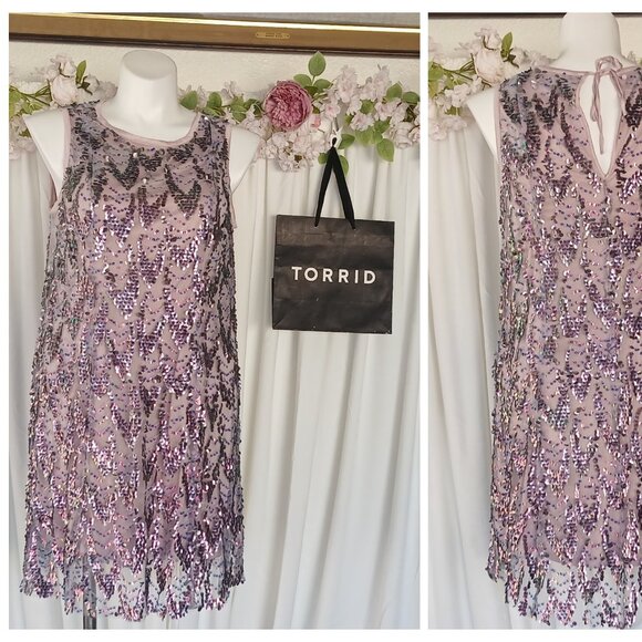Torrid All Sequins Sleeveless Midi Dress Size 00 - Picture 1 of 4